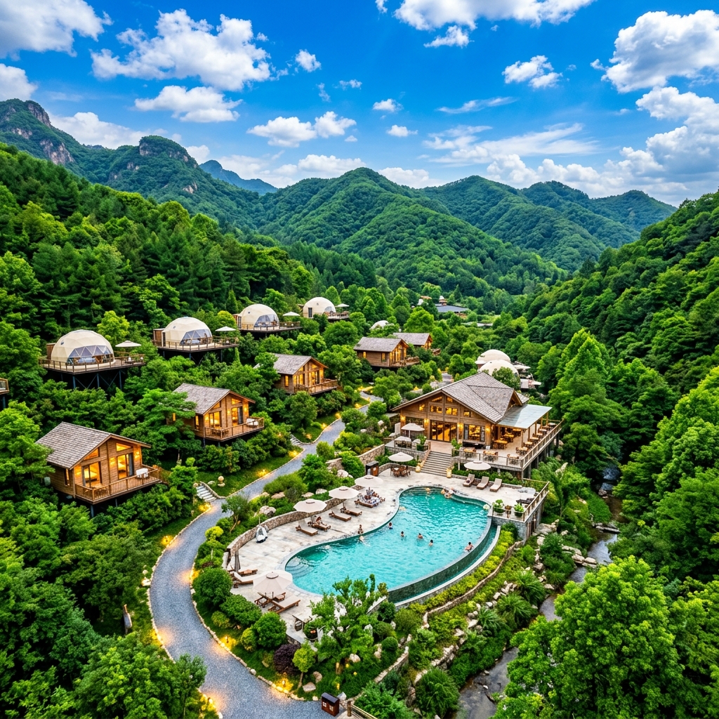 Panoramic view of the Great Smoky Mountains at golden hour